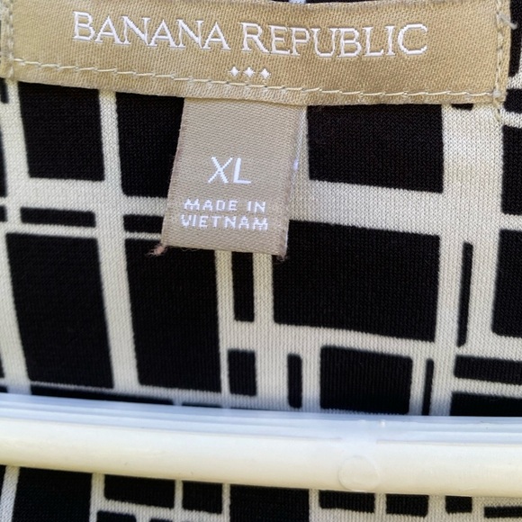 BANANA REPUBLIC Black and White Geometric Print Dress Size XL - Picture 2 of 5